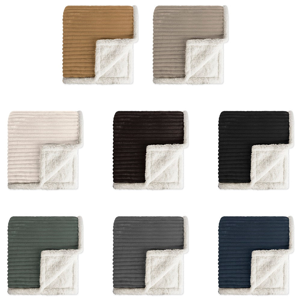 Jeté 50 po x 60 po texturé avec endos en sherpa maison et