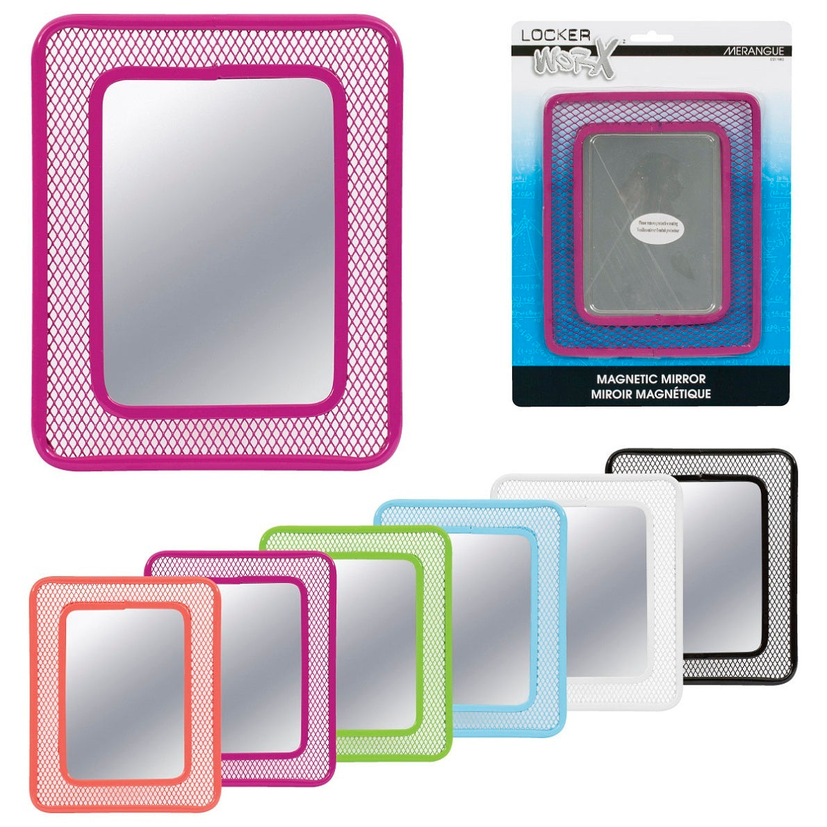 TMZELOA Miroir De Casier Magnétique 7 X 5 In Miroir Magnétique Miroirs Acrylique Incassable Petit Miroirr Miroirs Cadre Aimanté Pour Casier De Bureau Casiers D'école Casiers De Gymnase Réfrigérateurs