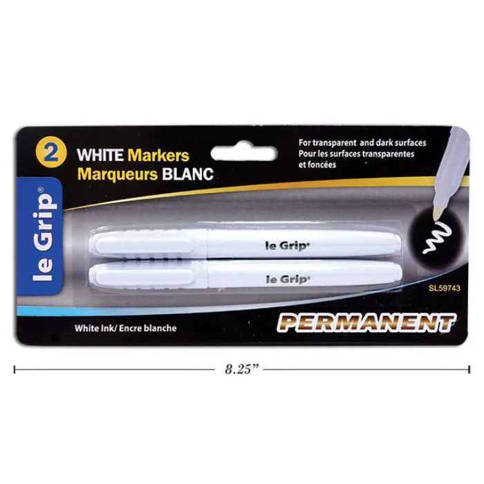 Marqueur permanent blanc (paquet de 2)