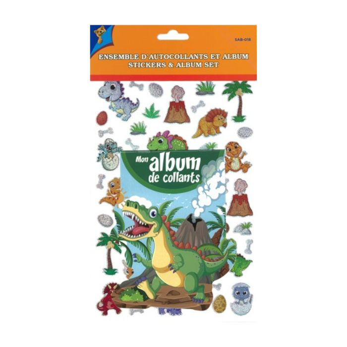 Autocollants de dinosaures et album d'autocollant