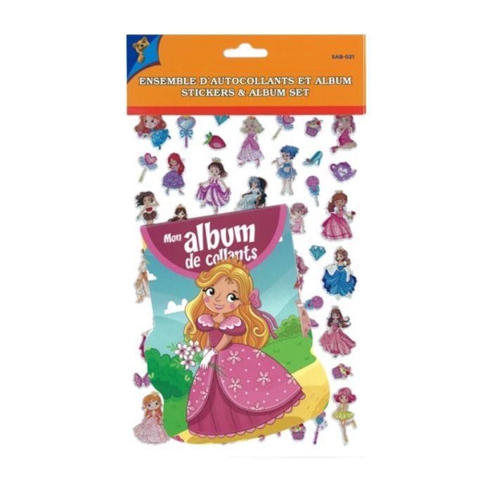 Autocollants de princesses et album d'autocollant