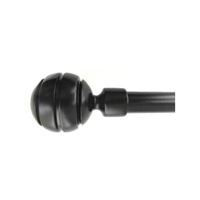 Tringle à rideau embout boule lignée noir