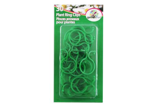 Pince anneau pour plante en plastique vert (paquet de 30)
