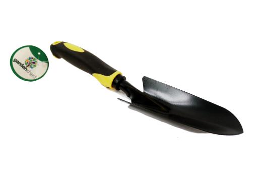 Pelle de jardinage en métal manche jaune 12,5 po