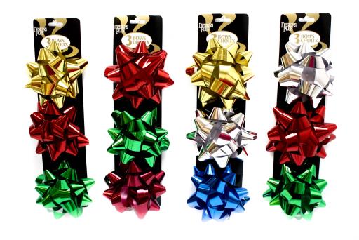 Chou 4,5 po (paquet de 3) métallique couleurs assorties