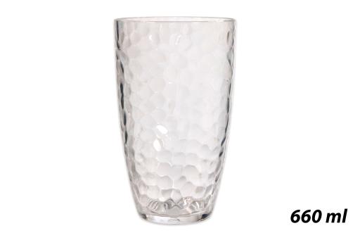 Verre 22 oz en plastique clair martelé