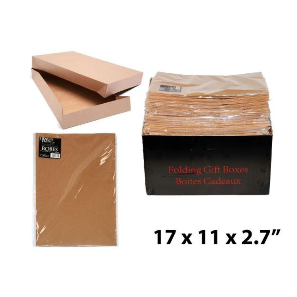 Boîte pliée pour cadeau de Noël 17 po x 11 po x 2,7 po kraft