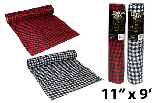 Ruban décoratif 11 po x 108 po motif pied de poule