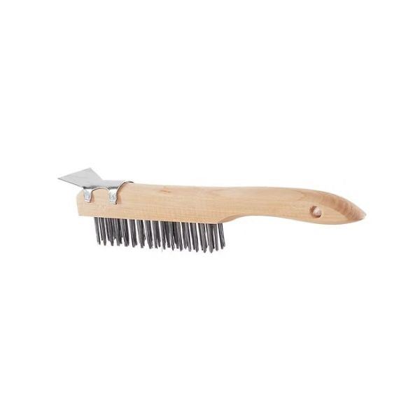 Brosse en bois avec grattoir en métal