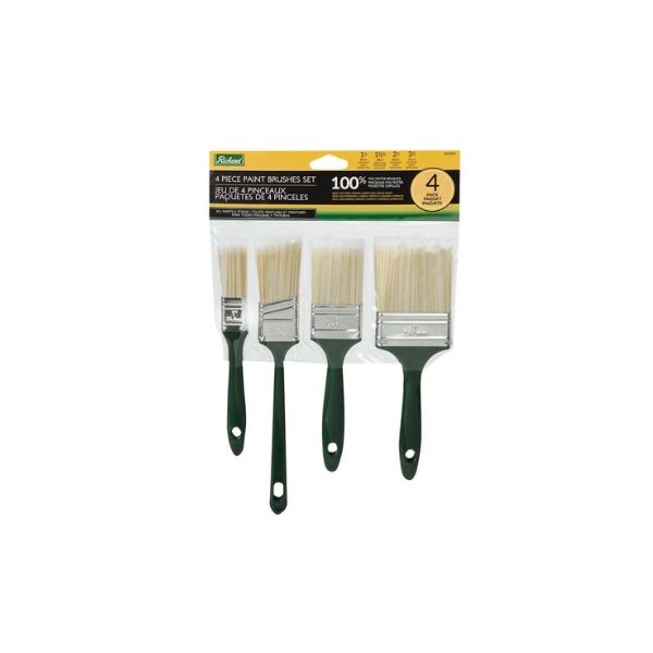 Ensemble de 4 pinceaux 1 po - 2 po - 3 po droit et 1,5 po angulaire avec manche plastique