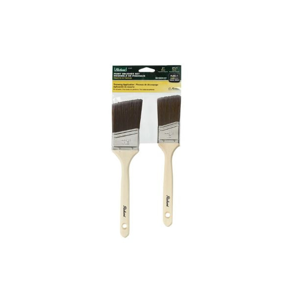 Ensemble de 2 pinceaux angulaire 2 po - 2,5 po en polyester avec manche en bois