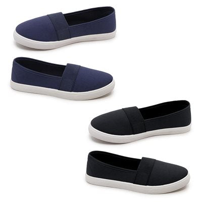 Souliers pour femme en toile marine ou noir
