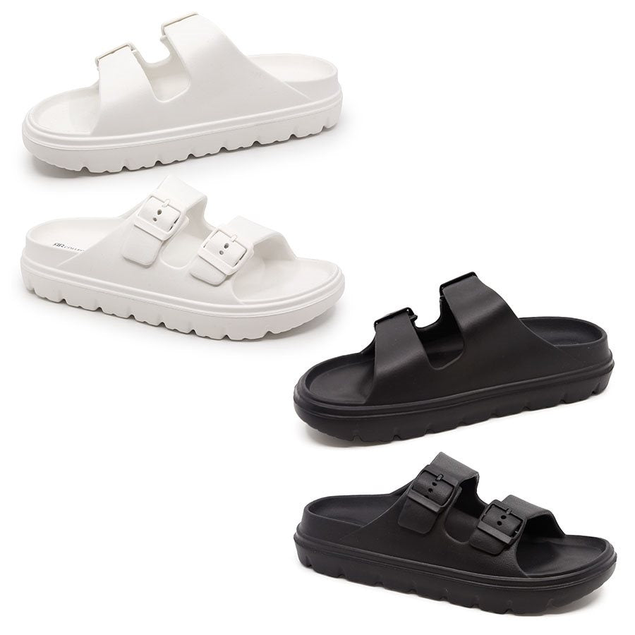 Sandales coussinées à glissière pour dame
