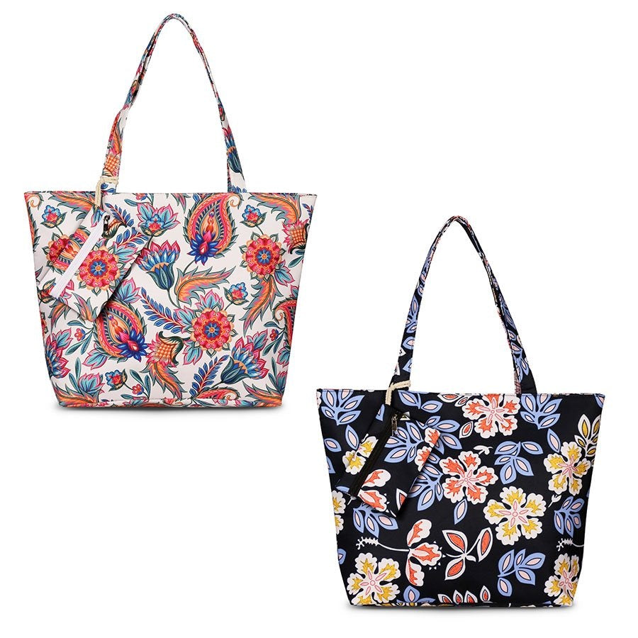 Sac de plage 50 cm x 36 cm x 13 cm motif floral