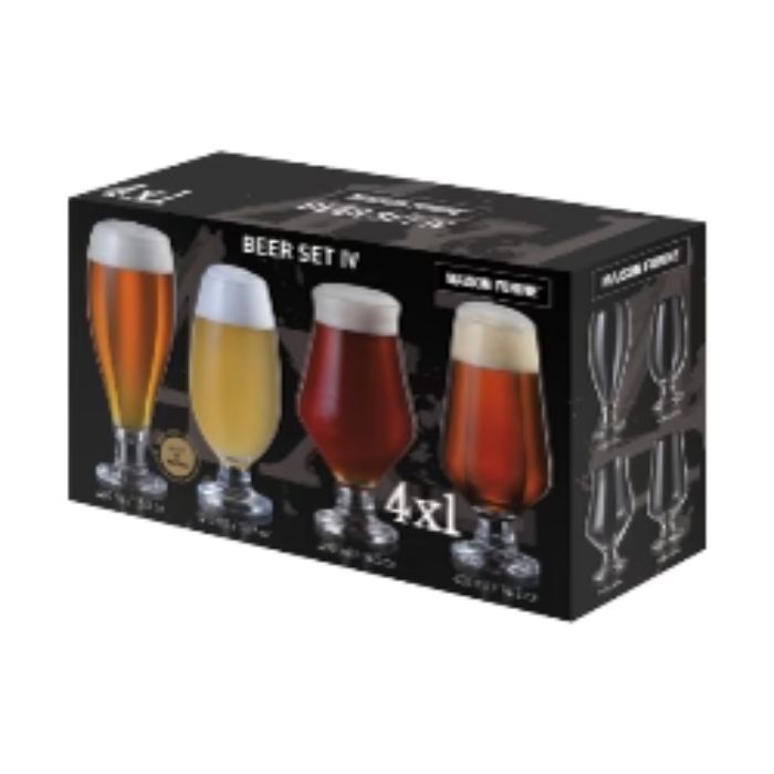 Ensemble de 4 verres à bière artisanale