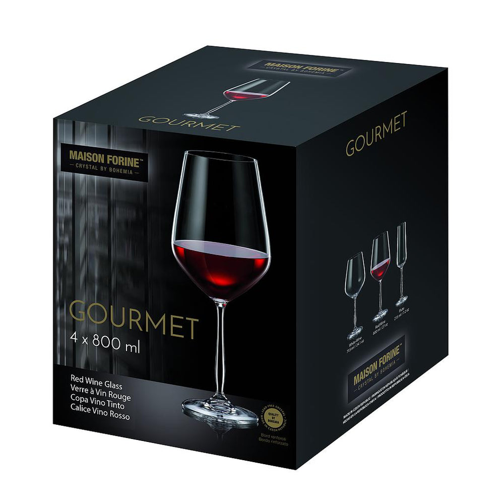 Verres à vin rouge cristallin 800 ml (boîte de 4)