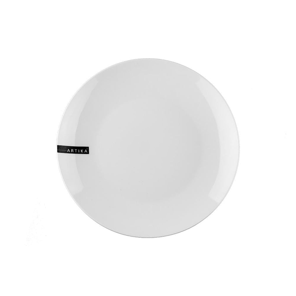 Assiette ronde 10,75 po en porcelaine plate Artika blanc