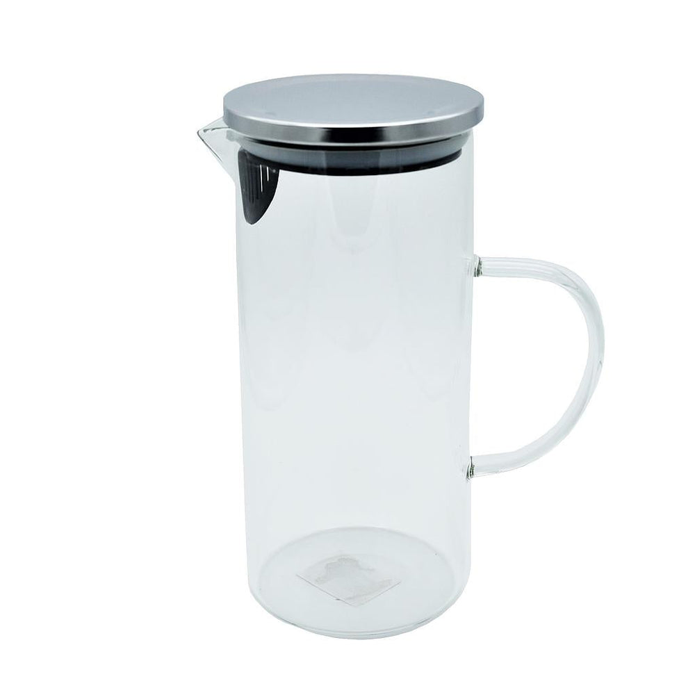 Pichet à eau en verre avec un couvercle en métal 1,2 L