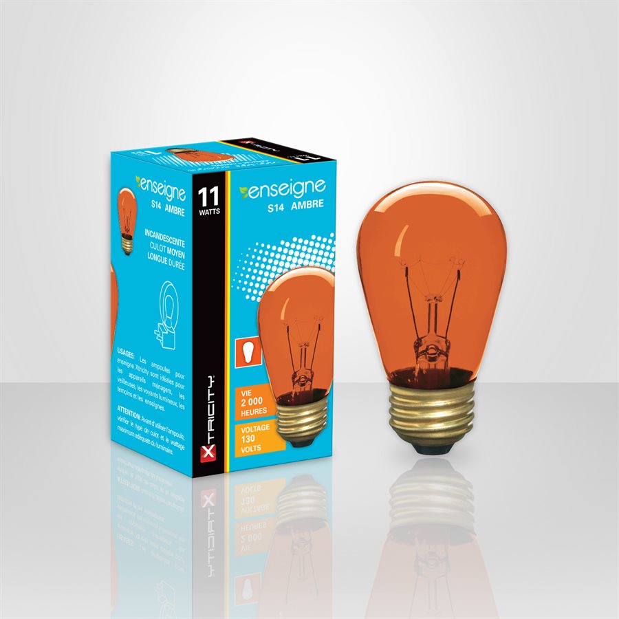 Ampoule incandescente type S14 intensité variable 11W