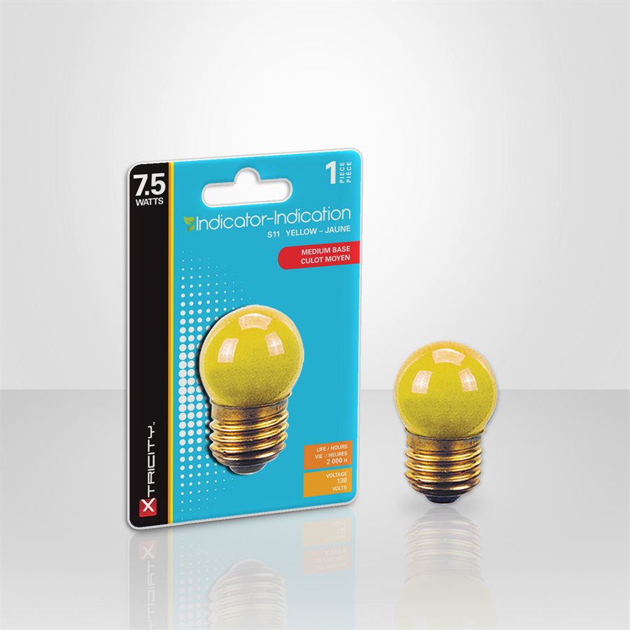 Ampoule d'indication incandescente type S11 intensité variable / 7,5W