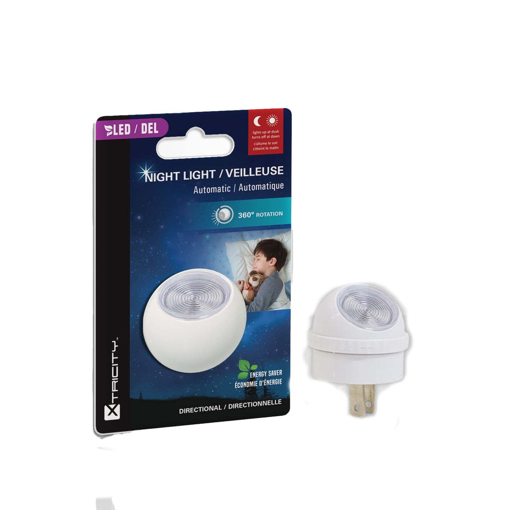 Veilleuse automatique DEL rotative 360° blanc