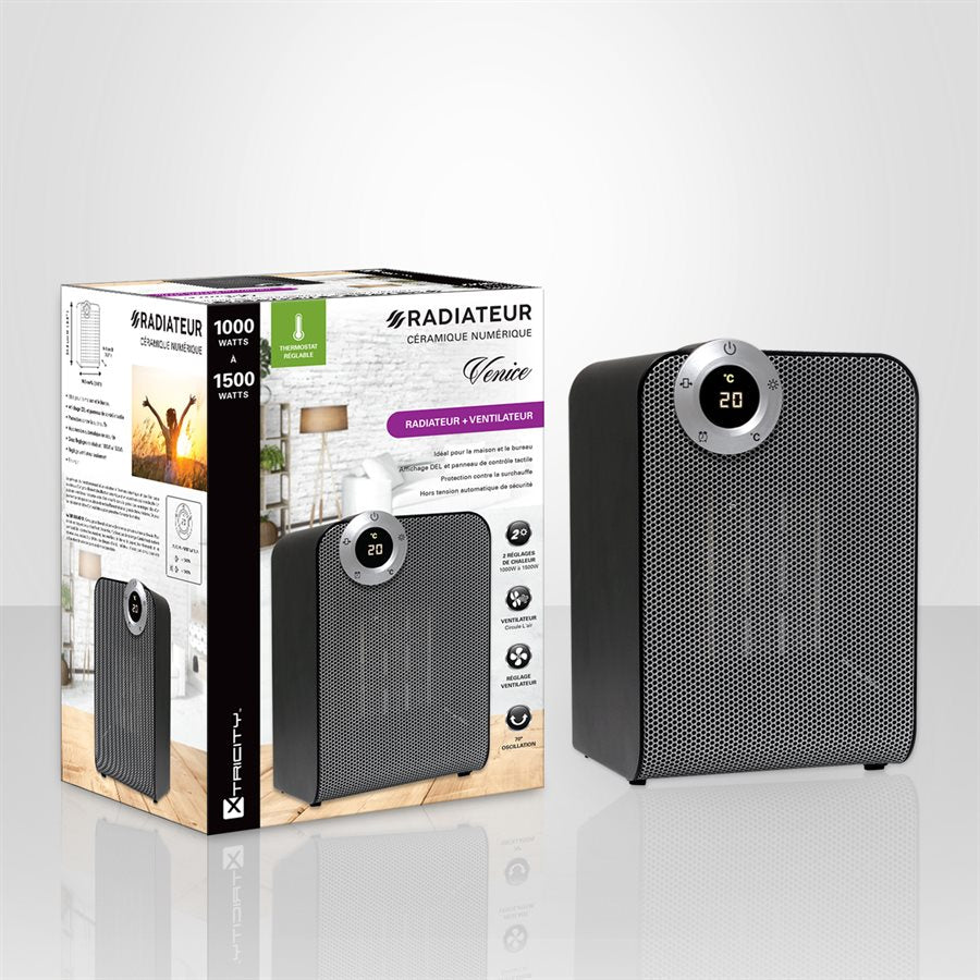 Radiateur 1000 - 1500 W numérique en céramique