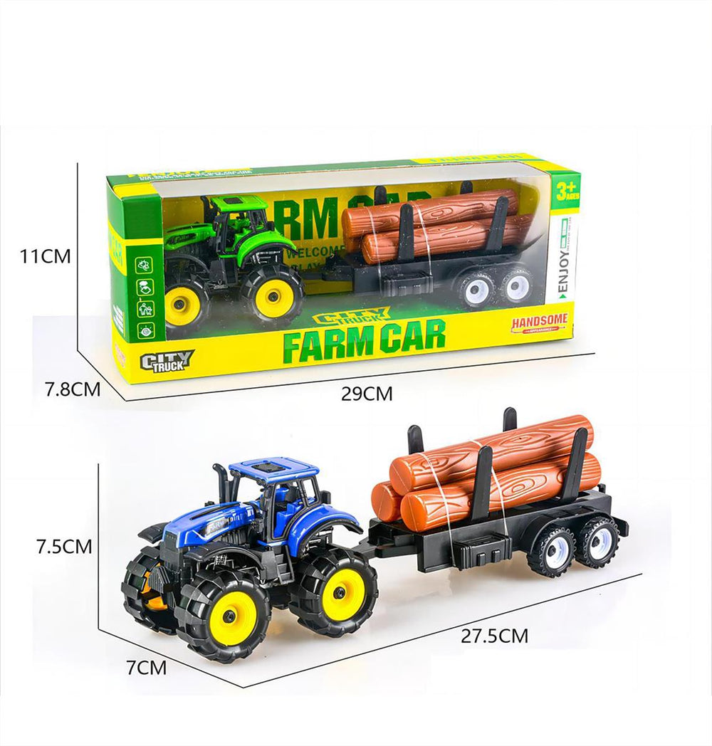 Tracteur 11 po avec remorque de billot de bois