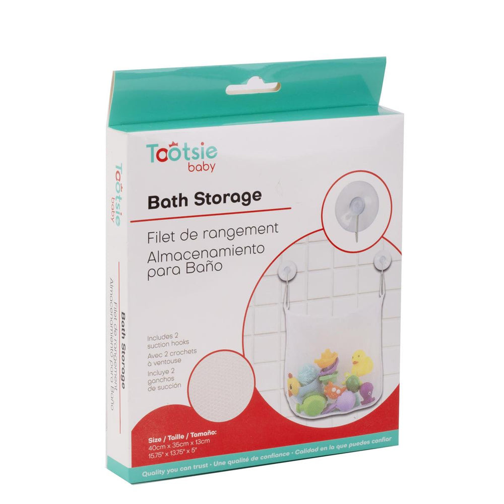 Rangement de jouets de bain en filet avec 2 crochets à ventouse
