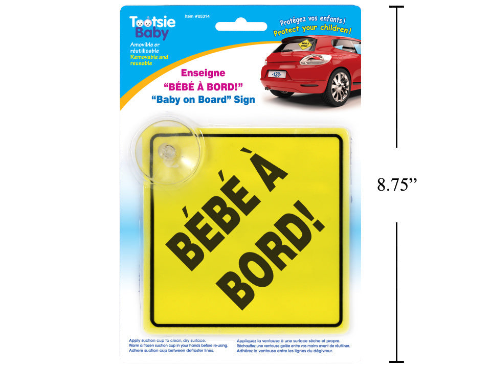 Affiche pour voiture ''BÉBÉ À BORD!''