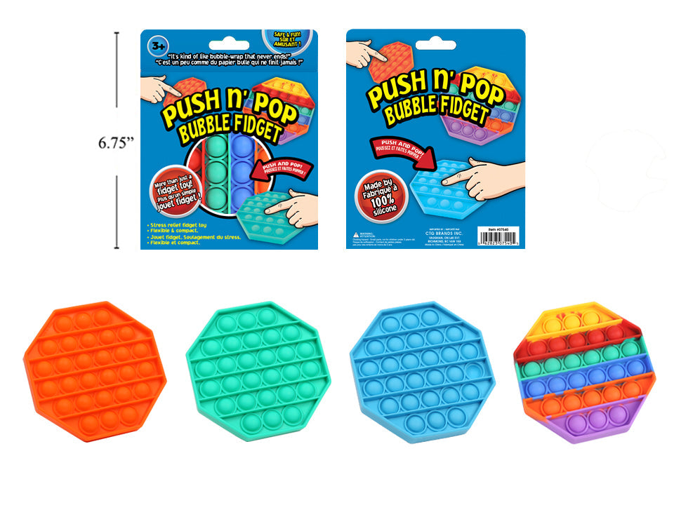Jouet sensoriel et tactile Bubble Fidget 6,75 pouces octogone