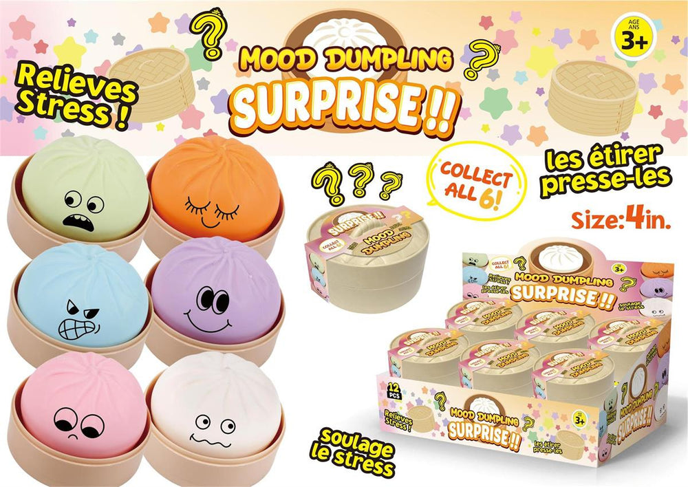 Squishy Dumpling jouet mystère à presser 4 po émotion