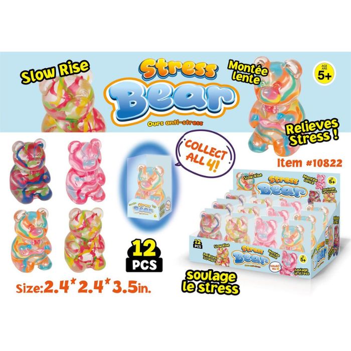 Ourson sensoriel anti-stress à presser qui regonfle lentement 5,5 po (5 ans et +)