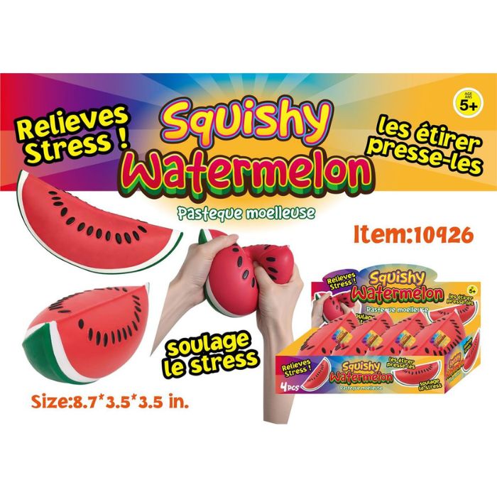 Melon d'eau sensoriel anti-stress à presser 8,5 po (5 ans et +)