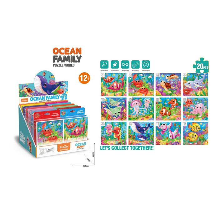 Casse-tête 20 morceaux Famille océanique