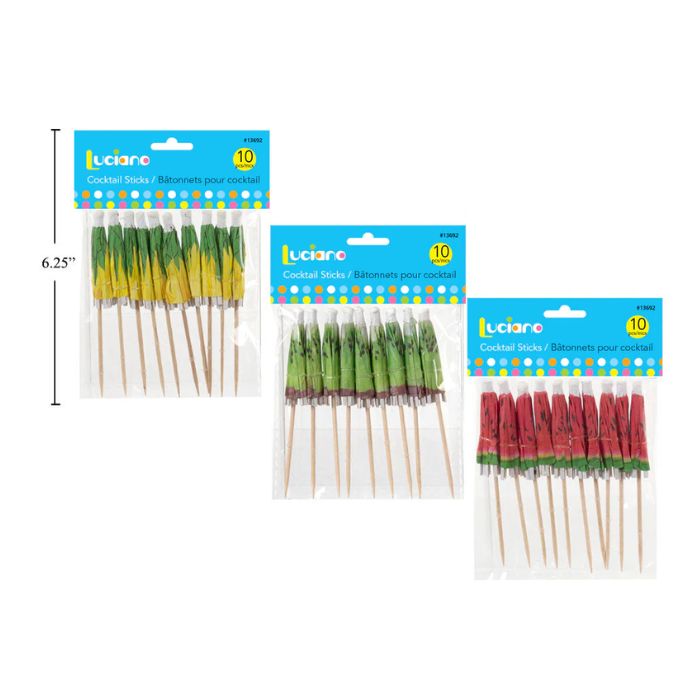 Bâtonnet pour cocktail ombrelle fruit (paquet de 10)