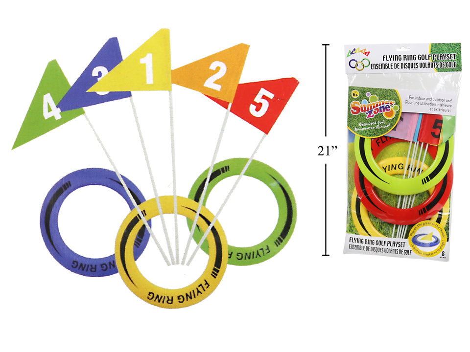 Jeu de disque volant et fanions (paquet de 8)