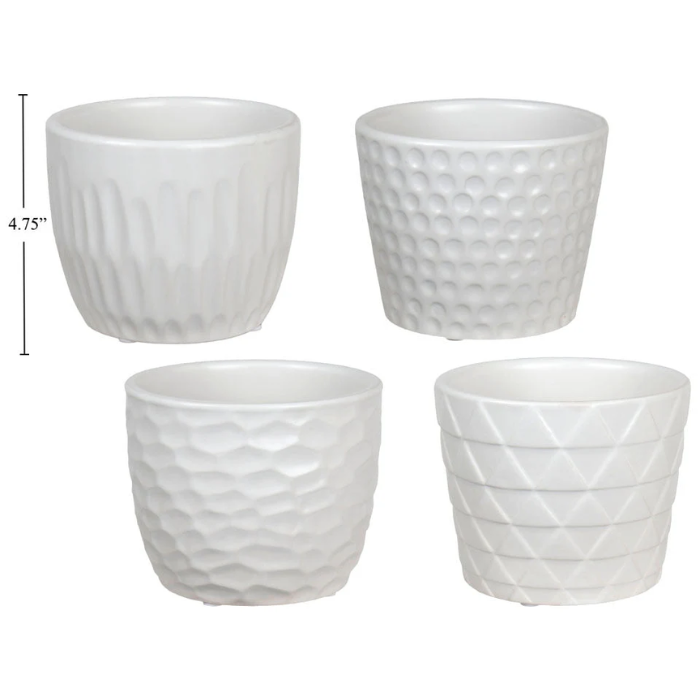 Cache-pot en céramique 4,75 po blanche