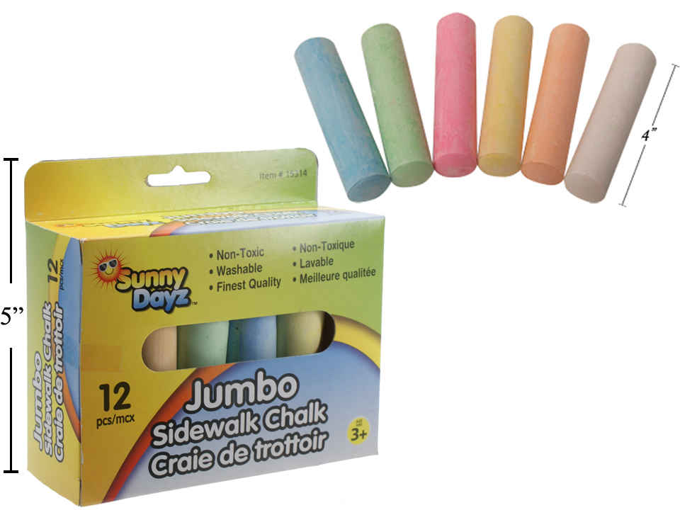 Craie de trottoir jumbo (paquet de 12)