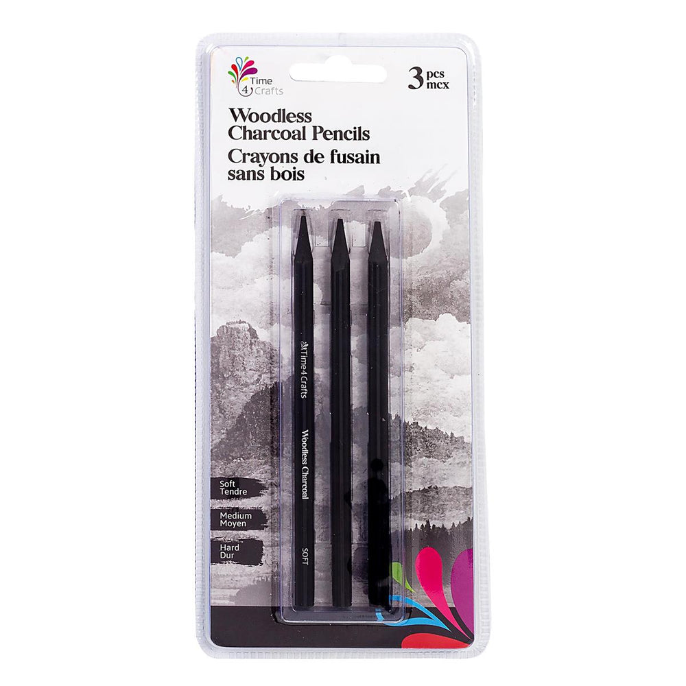 Crayon fusain sans bois (paquet de 3)