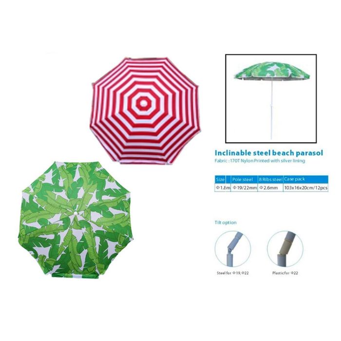 Parasol de plage 62 po inclinable avec sac de transport