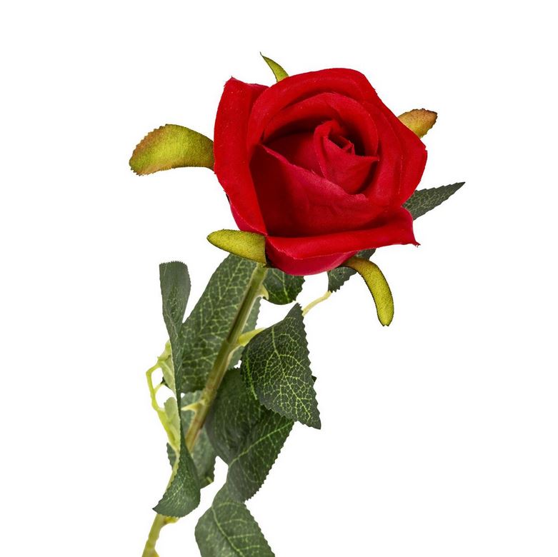 Tige de rose artificielle rouge 26 po
