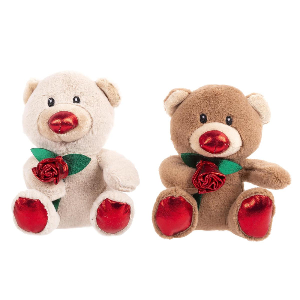 Peluche 5,5 po ourson avec rose
