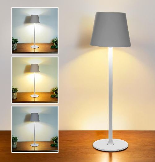 Lampe tactile DEL rechargeable avec fil USB 4,25 po x 14,25 po blanc