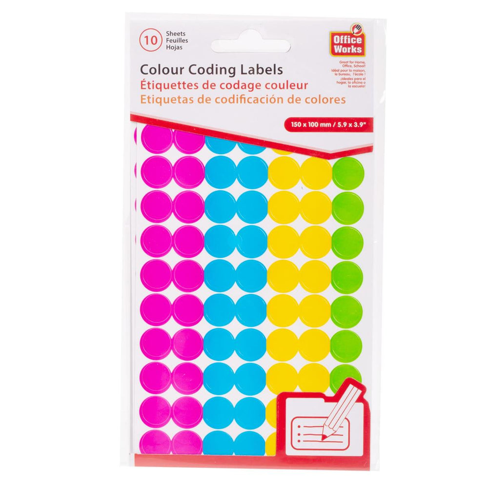 Étiquettes rondes 150 mm x 100 mm de couleur (10 feuilles)