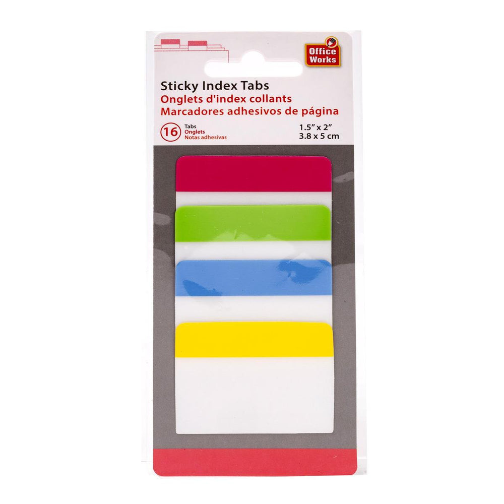 Onglets index autocollants 5 cm x 3,8 cm (paquet de 16)