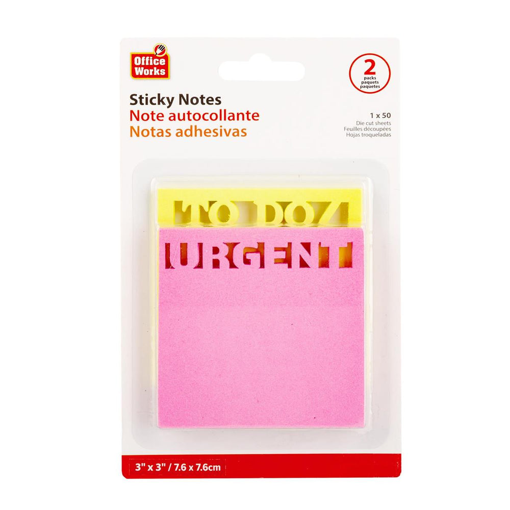 Bloc-notes autocollant 3 po x 3 po To Do/Urgent (paquet de 2)