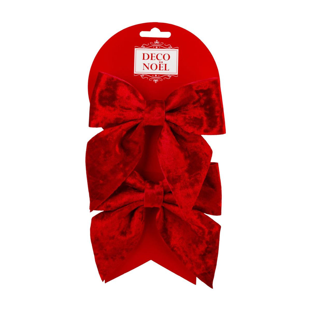 Boucle en velours 6 po x 6,3 po rouge (paquet de 2)