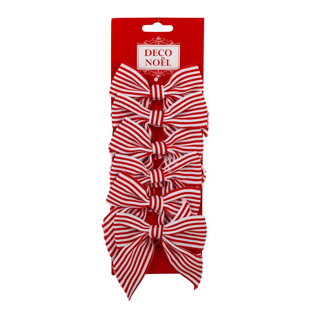 Boucle 4,5 po x 4 po rouge lignée blanche (paquet de 6)