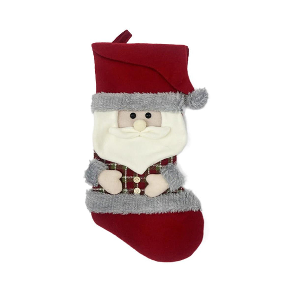Bas de Noël 20 po Père Noël rouge et gris