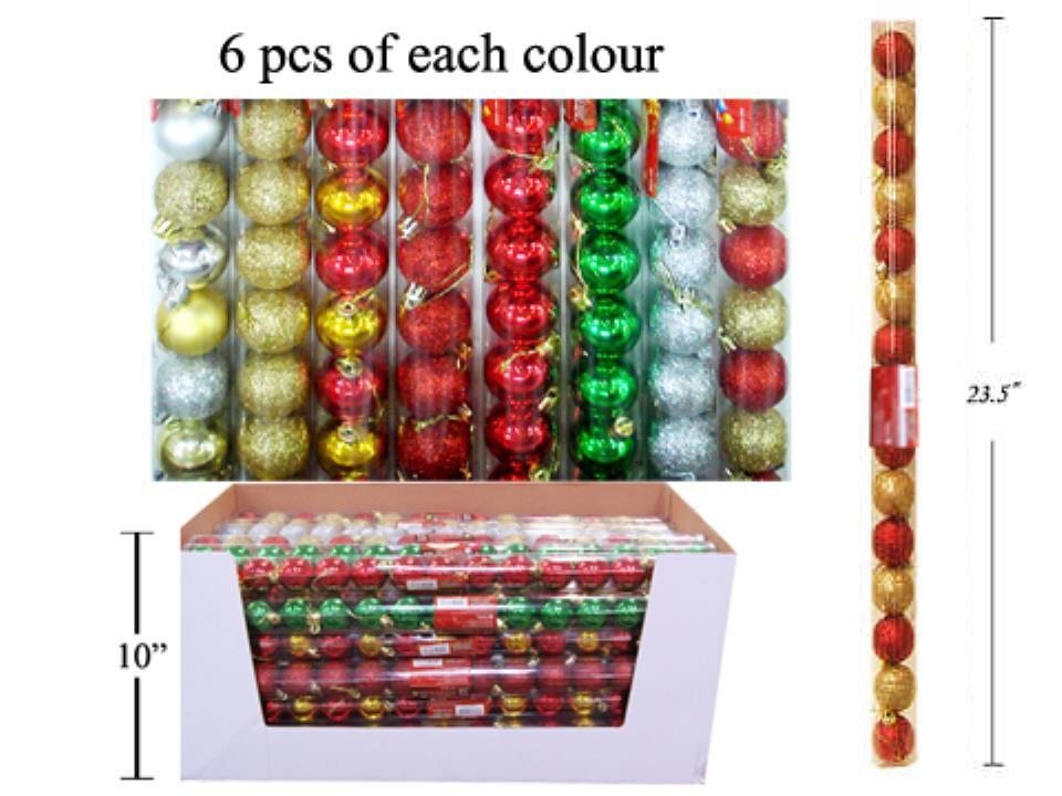 Boule pour sapin de Noël en tube 40 mm (paquet de 15)